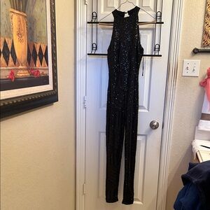Elegant Black Sequin Jumpsuit